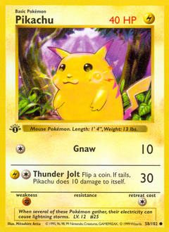 Pokémon Pikachu (Red Cheeks) 58/102